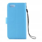 Wholesale iPhone SE (2020) / 8 / 7 Folio Flip Leather Wallet Case with Strap (Blue)